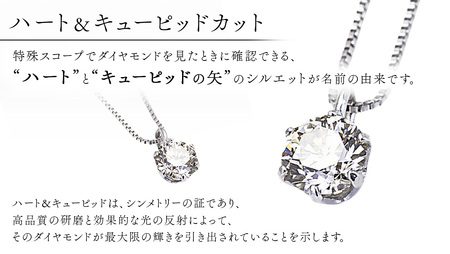 Pt 950 製 ダイヤモンド ネックレス 6本爪 0.20ct ハート＆キューピッド カット [AH170sa]	[AH170sa]