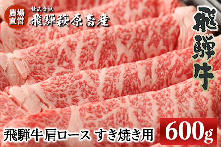 飛騨牛肩ロース  600g（すき焼き用）牛肉 国産 ブランド牛  【22-19【2】】【冷凍】