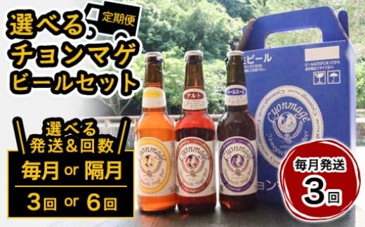 萩の地ビールを堪能！／チョンマゲビール定期便　12本セット毎月発送・3回コース　｜HG0T0437-B