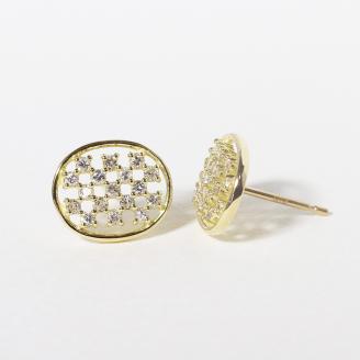 K18楕円形ダイヤモンドピアス　0.22ct　　BQ73