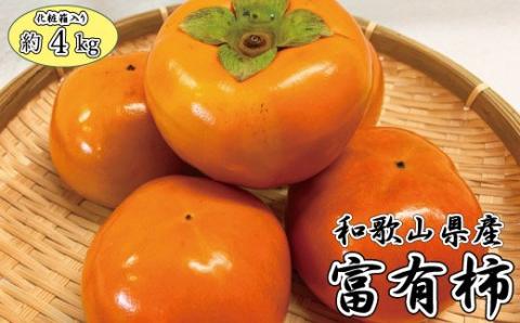 和歌山秋の味覚　富有柿　約4kg　化粧箱入　※2024年11月上旬頃～11月下旬頃発送予定（お届け日指定不可）【uot703】