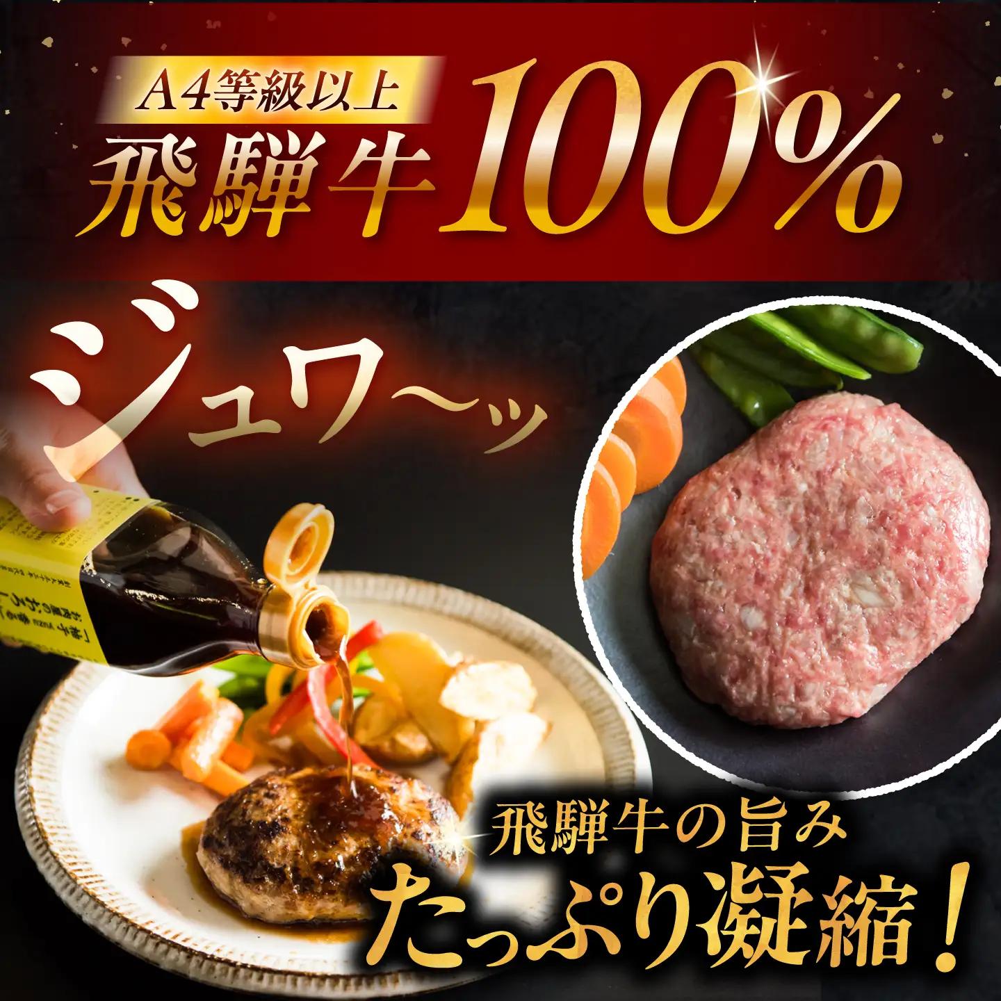 【6回定期便】 飛騨牛100% ハンバーグ7個 A5,A4ランク 特製笠置ゆず使用おろしポン酢付 / 恵那市 / 岩島屋 [AUAJ043]