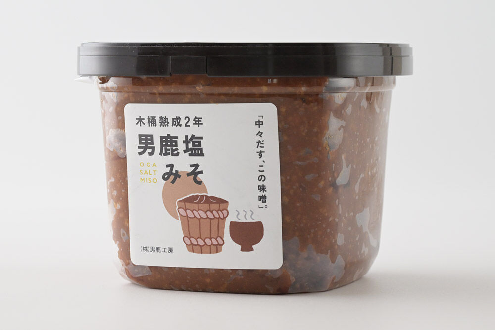 味噌 男鹿なまはげの塩使用 木桶熟成2年男鹿塩みそ 1kg（1kg×1個） [味噌 みそ ミソ 塩みそ 調味料 無添加 発酵 食品 国産 味噌汁 秋田]