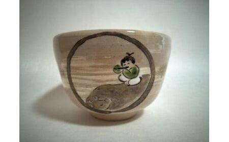 【伝統工芸品 清水焼】京絵付け茶碗「騎牛帰家2」（伝統工芸茶碗 お茶碗 陶器）