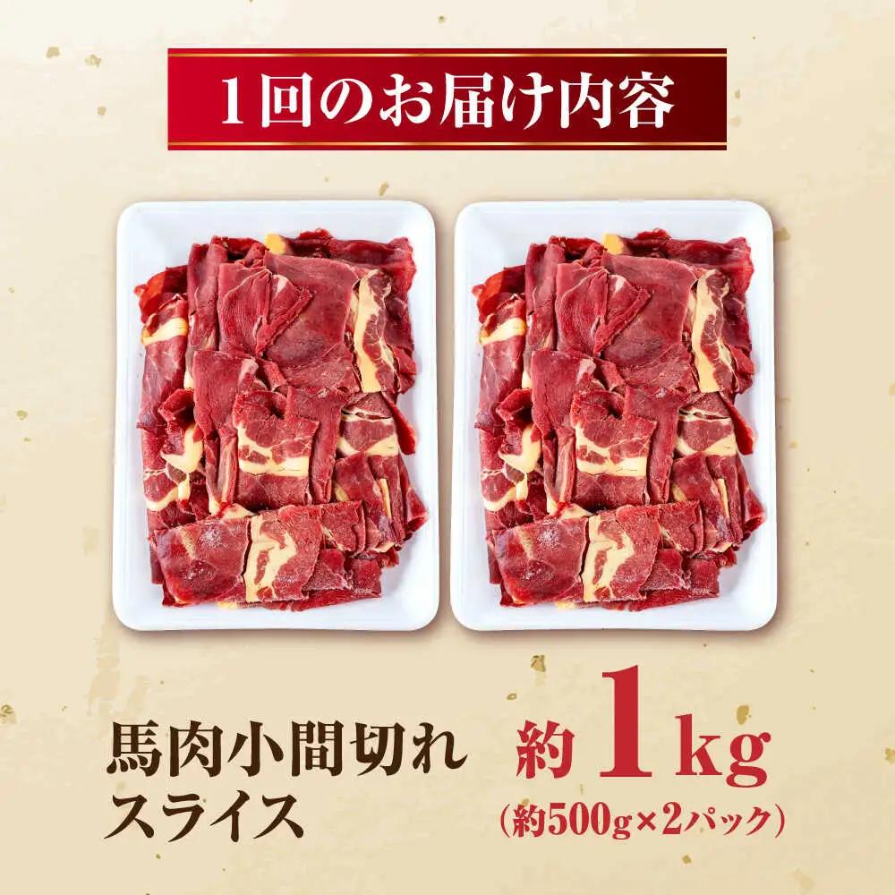 【全12回定期便】 馬肉 小間スライス 計12kg 1回あたり1kg（約1kg×1パック） / 馬肉 小間切れ しぐれ煮 味噌煮 野菜炒め 冷凍[AYBV013]