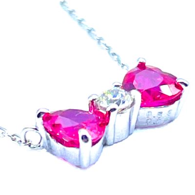 プラチナ  ルビーリボンペンダント  N408RB-P2　ネックレス