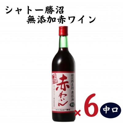 ふるさと納税 甲州市 シャトー勝沼 無添加赤わいん中口6本セット