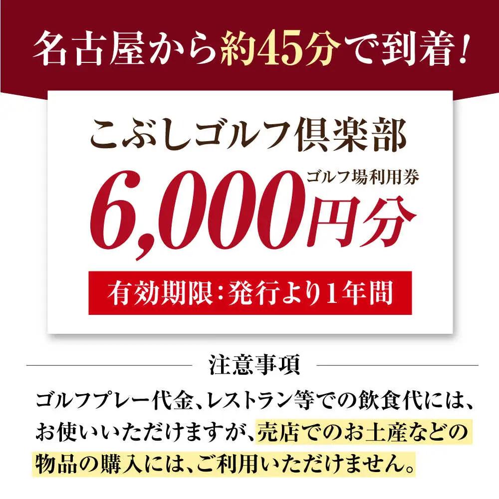 こぶしゴルフ倶楽部 6,000円分 [AVAO002]ゴルフ 利用券 岐阜県 東海