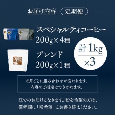 ふるさと納税 下呂市 【毎月 定期便 全3回】おすすめスペシャルティコーヒー 200g×4種+ブレンド 【17-C】 |  | 01