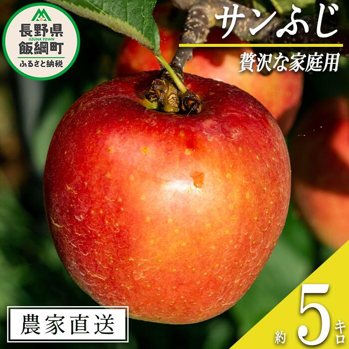 りんご サンふじ 贅沢な 家庭用 5kg 永野農園 沖縄県への配送不可 令和5年度収穫分 長野県 飯綱町 【 信州 果物 フルーツ リンゴ 林檎 長野 予約 農家直送 】発送時期：2023年12月上旬〜2024年2月上旬