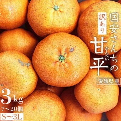 【ふるさと納税】＼ 愛媛が誇る 高級みかん 希少品種 / 訳あり 甘平 (かんぺい) 3kg【C20-17】_ みかん 蜜柑 ミカン 柑橘類 柑橘 フルーツ 果物 くだもの 訳アリ わけあり 人気 美味しい 愛媛県 八幡浜市 ふるさと 【1094584】