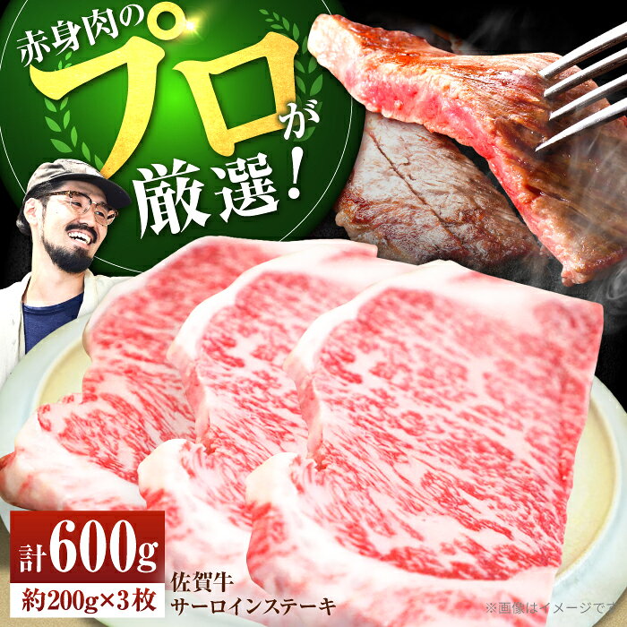 【ふるさと納税】【ステーキの王様】佐賀牛 サーロインステーキ 計600g（約200g×3枚）【佐賀セントラル牧場】A4 A5 サーロイン 和牛 佐賀県 お肉 肉 牛肉 冷凍 ステーキ ステーキ肉 人気 おすすめ BBQ 佐賀県 白石町 [IAH071]