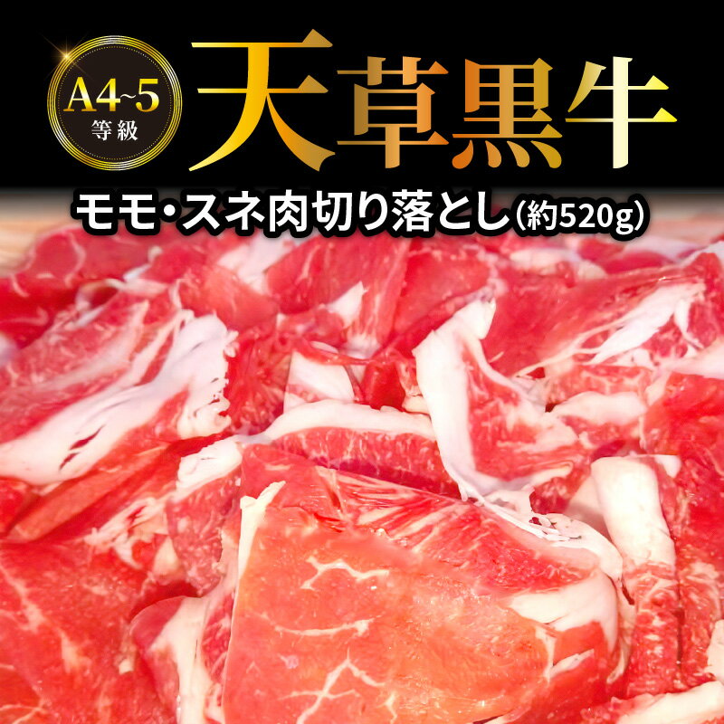 【ふるさと納税】牛肉 天草黒牛 モモ スネ肉 切り落とし 約 520g A4 ～ 5等級 黒毛和牛 ブランド牛 和牛 国産牛 肉 食品 食べ物 寺澤精肉店 九州 熊本県 天草市 お取り寄せ お取り寄せグルメ 冷凍配送 送料無料