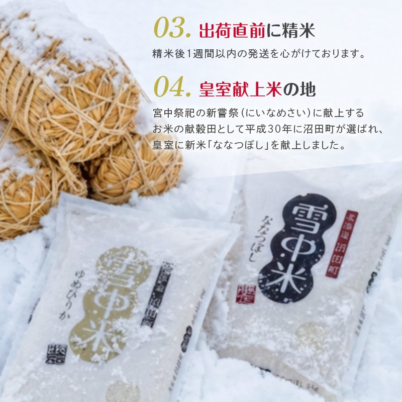 特Aランク米 ななつぼし 玄米 20kg（10kg×2袋）雪冷気 籾貯蔵 雪中米 北海道