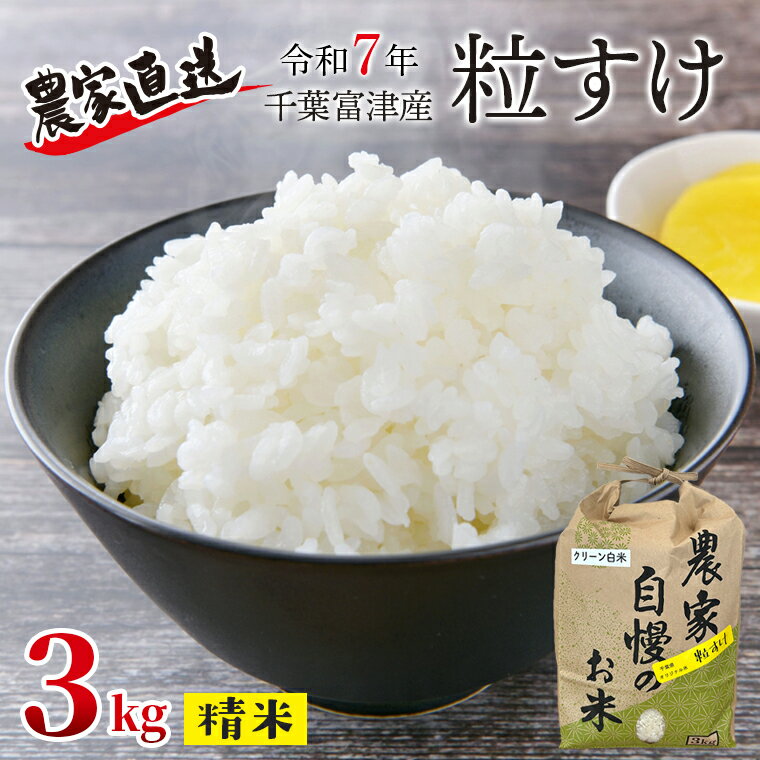 【ふるさと納税】米 お米 おすすめ ごはん 粒すけ 令和7年 2025年 クリーン白米 白米 大粒 粘り 房総 農家直送 お試し 吉村康隆