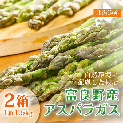 【ふるさと納税】【2027年4月～発送】富良野産 アスパラガス サイズ無選別 S～2L混合 1.5kg×2箱|北海道【配送不可地域：離島】【1705345】