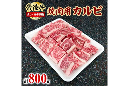 常陸牛A5・A4等級 800g(焼肉用 カルビ)(茨城県共通返礼品)【配送不可地域：離島・沖縄県】【1201204】