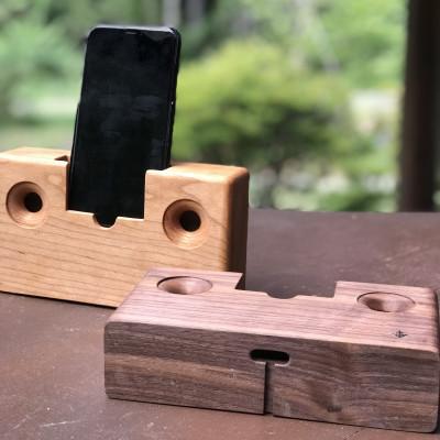 ふるさと納税 原村 木製スマホスピーカー アウル　ウォールナット |  | 03