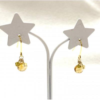 ふるさと納税 小山市 天然石シトリンとスワロフスキーのピアス |  | 02