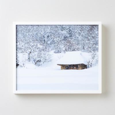 ふるさと納税 飯南町 GOSHIKI FRAME【冬雪・Sサイズ】(町産ヒノキのフォトフレーム)