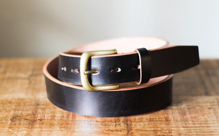 【minca】幅35mmベルト/32インチ  栃木レザーの希少な「ハーネスレザー」使用の贅沢な1枚革のレザーベルト/ブラック/HL-B02/BLACK/minca　551【雑貨 ファッション 人気 おすすめ 】