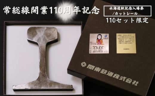 水海道駅記念入場券・カットレールセット 常総線開業110周年記念 110セット限定