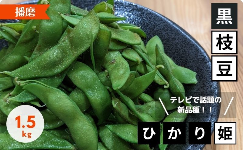 【テレビで話題！】兵庫の新品種黒枝豆 ひかり姫 兵庫県 万願寺産 1.5kg 野菜 国産野菜 大粒 甘味 コク 秋の味覚 旬の野菜 産地直送 つまみ