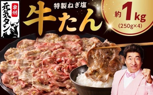 
            【定期便】 特製 牛たん 1kg 全3回【毎月配送コース 小分け 250g×4P ねぎ塩 牛タン 牛肉 焼肉用 薄切り 訳あり サイズ不揃い】
          