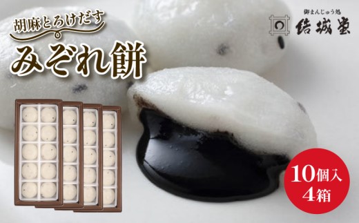 みぞれ餅 胡麻 10個入り 4箱 40個 胡麻饅頭 ごま饅頭 冷凍 和菓子 和スイーツ 月岡 月岡温泉 お菓子 ご褒美 贈答用 プレゼント お土産 老舗 結城堂 新潟県 新発田市 yukido011_01