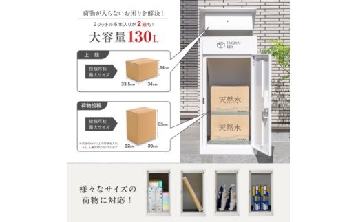上開き宅配ボックス チャコールブラック P0021TAKUHAIBOX-BLACK-B【1788018】