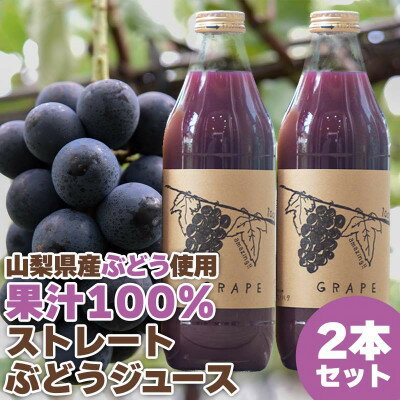 【ふるさと納税】【2026年発送】ぶどうジュース 1000ml 2本 山梨県産ぶどう使用【無添加・無糖・無濃縮】_ ふるさと納税 ふるさと ぶどう ブドウ 葡萄 ジュース フルーツジュース 人気 美味しい 山梨県 山梨市 山梨 ギフト プレゼント 贈り物 【1065666】
