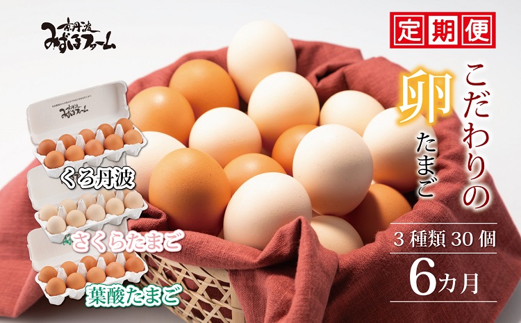 【定期便】こだわり卵3種たまごの定期便 6カ月連続 ※北海道・東北・沖縄・その他離島は配送不可