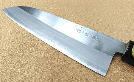 青紙割込ステン鍛造包丁三徳165mm