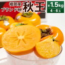 【ふるさと納税】【予約】福岡産ブランド柿・秋王 約1.5kg 4-6玉 【2024年10月下旬～11月下旬発送予定】 甘柿 柿 カキ かき 果物 くだもの フルーツ デザート スイーツ 冷蔵配送 送料無料