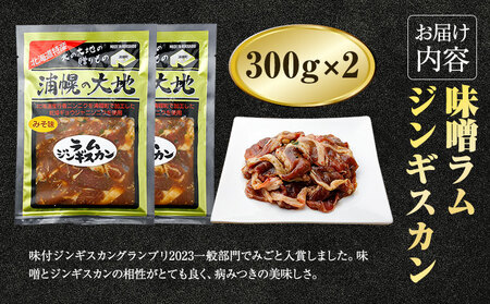 北海道産 味噌 ジンギスカン ラム 600g (300g×2) 小分け 十勝《30日以内に出荷予定(土日祝除く)》