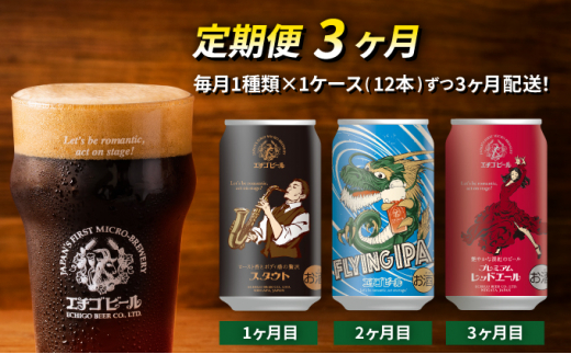 
【定期便3ヶ月】エチゴビール【1ヶ月目】スタウト350ml缶×12本【2ヶ月目】FLYING IPA350ml缶×12本【3ヶ月目】プレミアムレッドエール350ml缶×12本
