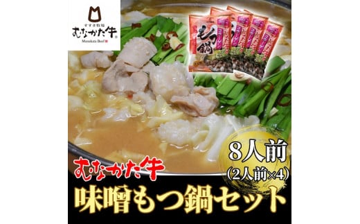 むなかた牛味噌もつ鍋セット2人前×4【すすき牧場】_HA1460