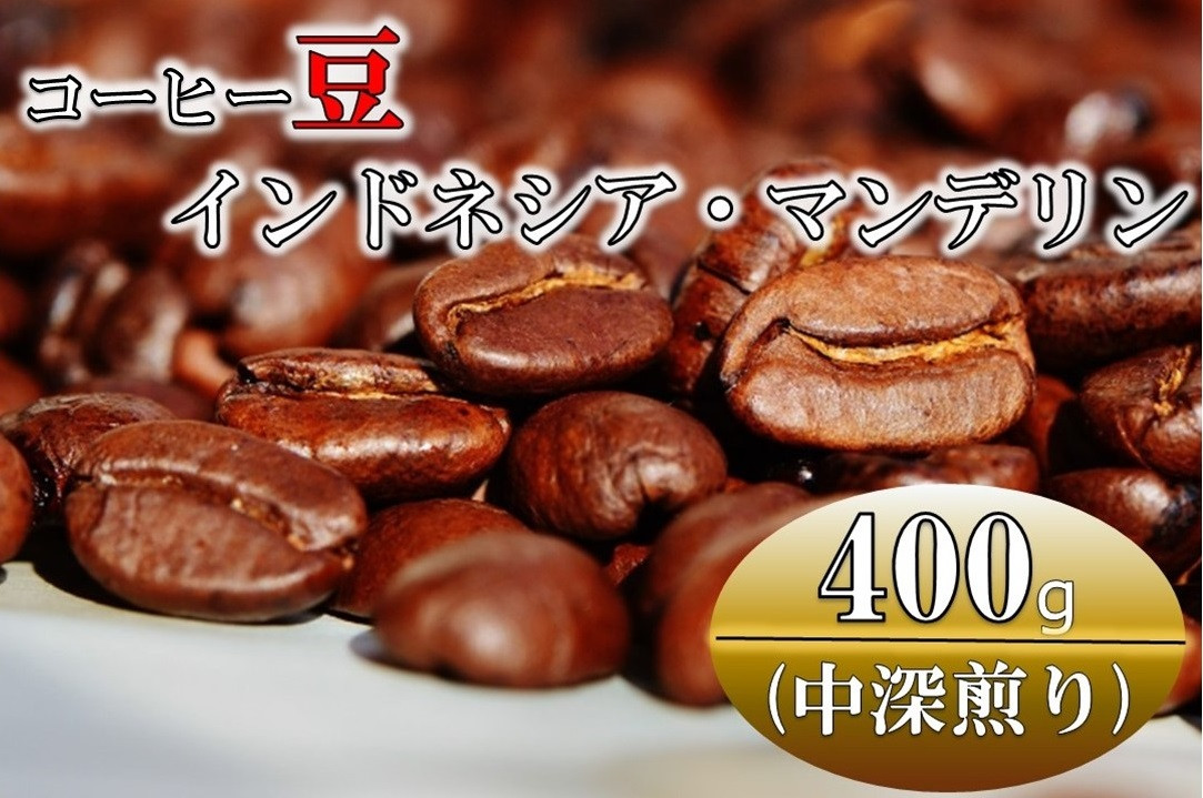 
コーヒー豆(中深煎り)インドネシア・マンデリン 400g
