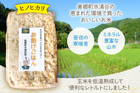 玄米 ヒノヒカリ 水清谷米の玄米ごはん 200g×4パック セット [みずしだにファーム 宮崎県 美郷町 31bl0004] 個包装 手軽 お米 こめ 米 コメ