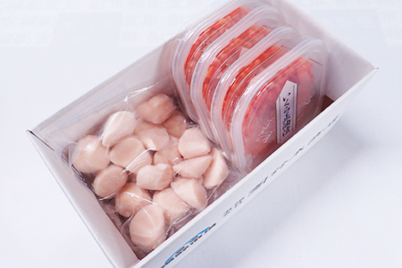 根室海鮮市場[直送]いくら醤油漬け(鮭卵)70g×4P、刺身用ほたて200g B-28037