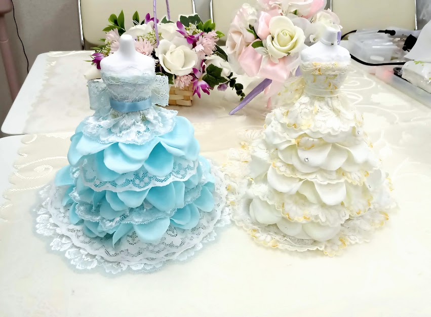 新宿フラワークラフト体験工房 お姫様ドレスでふわふわフラワードール作り