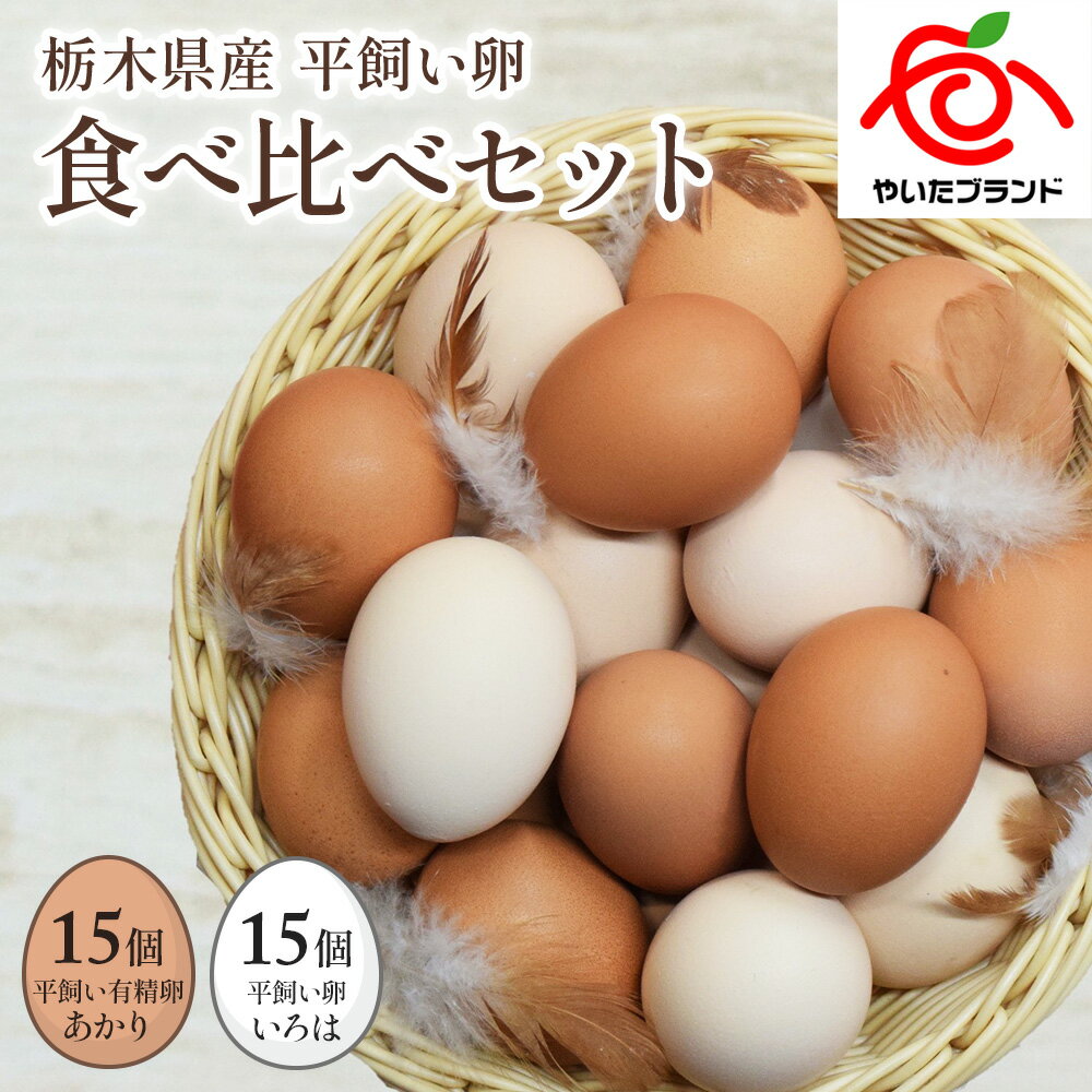 【ふるさと納税】[平飼い卵食べ比べ] 平飼い有精卵あかり・平飼い卵いろは 各15個 合計30個 定期便あり｜矢板市産 こだわり卵 たまご 玉子 生卵 鶏卵 栃木県 矢板市
