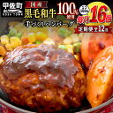 【ふるさと納税】【毎月お届け】黒毛和牛　ハンバーグ　150g×16個（定期便12ヶ月コース）