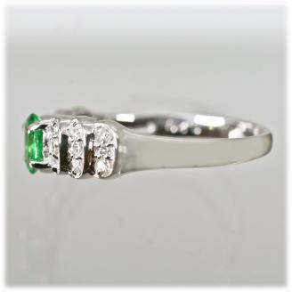グリーンガーネット リング 0.3ct K18WG （111007）