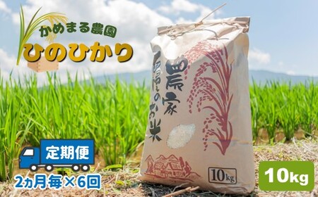 【 定期便 6回 】 かめまる農園の「ひのひかり」10kg（2ヶ月毎×6回） | お米 米 おこめ こめ 白米 精米 ひのひかり ヒノヒカリ 定期 定期便 熊本県 玉名市