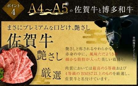 【食べ比べ】 佐賀牛 ＆ 博多和牛 リッチな霜降り 大判 切り落とし 2kg （500g×4） 【1月発送】／ 2種類 黒毛和牛 和牛 牛肉 お肉 肉 霜降り 九州 福岡県 太宰府市 冷凍