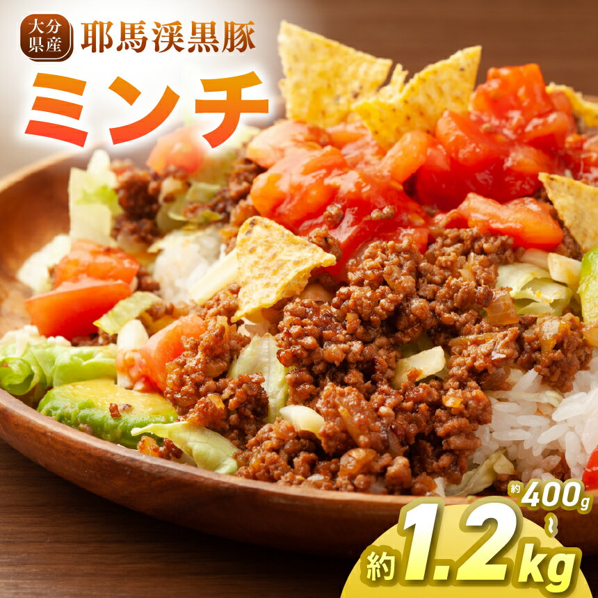 【ふるさと納税】耶馬渓黒豚 ミンチ【選べる内容量 400g / 800g / 1.2kg 】 | 肉 おにく 豚 ぶた 豚肉 ミンチ 単品 送料無料 大分県 中津市