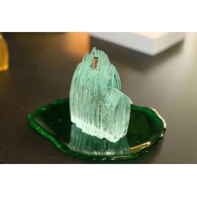 ふるさと納税 京丹後市 ガラス製 お香立て 『PEACE・願い』 透明 (お香立て・真鍮棒・受け台セット)ギフトにもおすすめ |  | 01