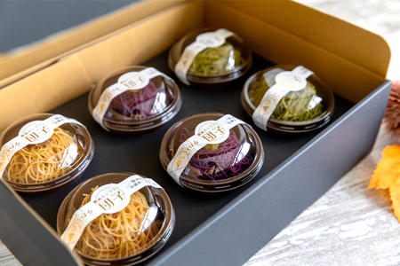 絹糸モンブラン団子《桜》6個セット (3種×2個)｜ゆうとはる 高級 スイーツ ギフト ケーキ 和栗 抹茶 紫芋 絹糸 クリーム 絞り [0877]