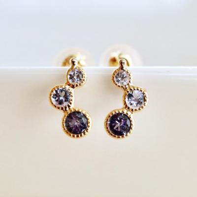 ふるさと納税 甲府市 【ジュエリー】K18 イエローゴールド タンザナイト ピアス 保証書付 SIA-2744 |  | 01